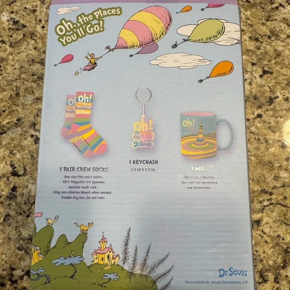 Dr. Seuss 'Oh, the Places You'll Go!' Blue Mug, Socks & Keychain Gift Set grad